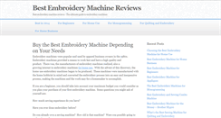 Desktop Screenshot of bestembroiderymachinereview.com